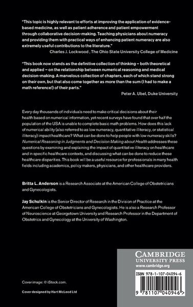 Produktbild: Numerical Reasoning in Judgments and Decision Making about Health