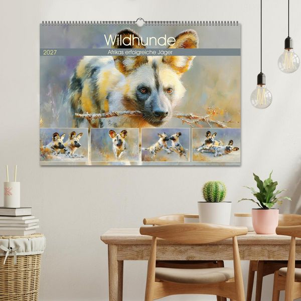Produktbild: Wildhunde. Afrikas erfolgreiche J&auml;ger (Wandkalender 2027 DIN A2 quer), CALVENDO Monatskalender