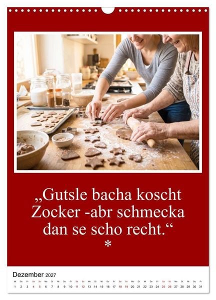 Produktbild: Schw&auml;bische Mundart - A Brezl ohne Salz isch wie a Dag ohne Bruddla (Wandkalender 2027 DIN A3 hoch), CALVENDO Monatskalender