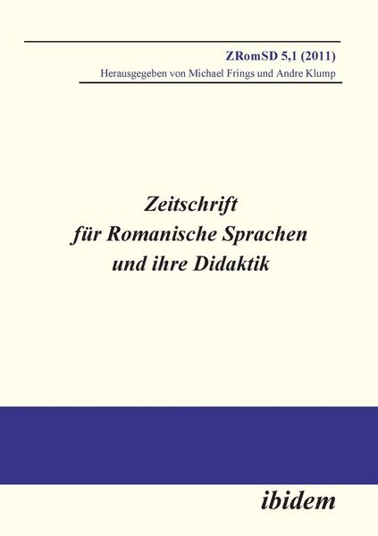 Produktbild: Zeitschrift f&uuml;r Romanische Sprachen und ihre Didaktik. Heft