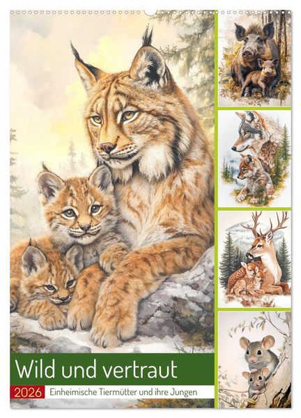 Wild und vertraut (Wandkalender 2026 DIN A2 hoch), CALVENDO Monatskalender