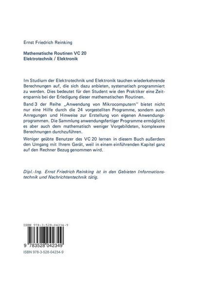Produktbild: Mathematische Routinen VC 20