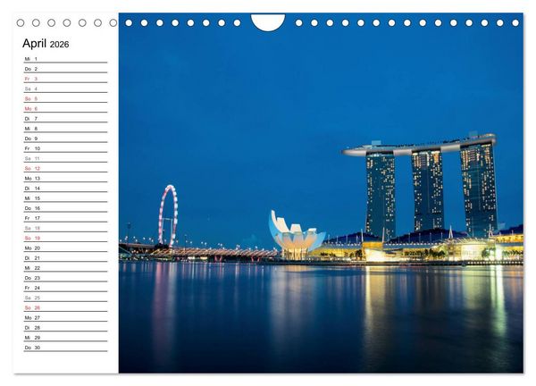 Produktbild: Singapur - Die Farben der Nacht (Wandkalender 2026 DIN A4 quer), CALVENDO Monatskalender