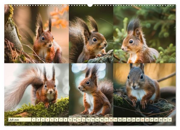 Produktbild: Eichh&ouml;rnchen - tollk&uuml;hne Kletterer (Wandkalender 2026 DIN A2 quer), CALVENDO Monatskalender