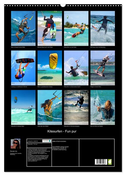 Produktbild: Kitesurfen - Fun pur (Wandkalender 2026 DIN A2 hoch), CALVENDO Monatskalender