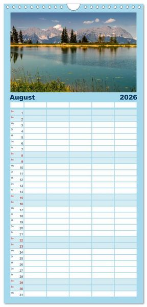 Produktbild: Familienplaner 2026 - Der Wilde Kaiser, das Kletterparadies bei Kitzb&uuml;hel mit 5 Spalten (Wandkalender, 21 x 45 cm) CALVENDO