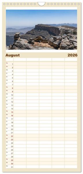 Produktbild: Familienplaner 2026 - Faszinierender Oman mit 5 Spalten (Wandkalender, 21 x 45 cm) CALVENDO