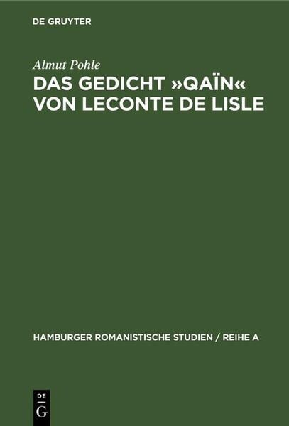 Produktbild: Das Gedicht &raquo;Qa&iuml;n&laquo; von Leconte de Lisle