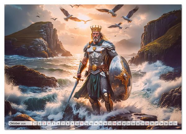Produktbild: Keltische Mythologie - G&ouml;tter, Helden und Monster (hochwertiger Premium Wandkalender 2026 DIN A2 quer), Kunstdruck in Hochglanz