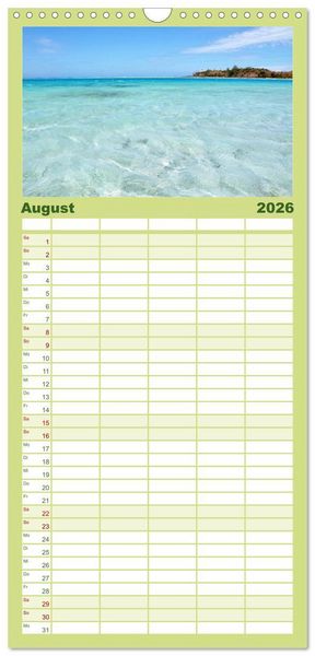 Produktbild: Familienplaner 2026 - Fidschi - Der faszinierende Inselstaat im S&uuml;dpazifik. mit 5 Spalten (Wandkalender, 21 x 45 cm) CALVENDO