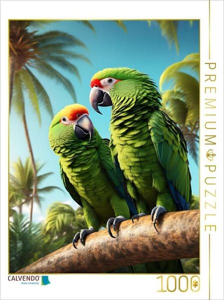 CALVENDO Puzzle Amazonenpapageien im Tropenparadies | 1000 Teile Lege-Größe 64x48cm Foto-Puzzle für glückliche Stunden, Sonstige von , Calvendo