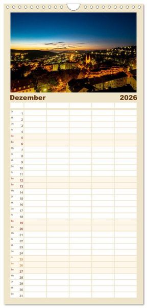 Produktbild: Familienplaner 2026 - SIEGEN Stadt auf acht Bergen mit 5 Spalten (Wandkalender, 21 x 45 cm) CALVENDO