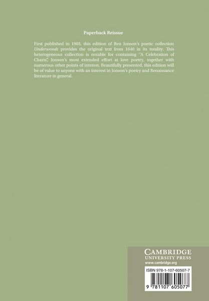 Produktbild: Ben Jonson's Underwoods