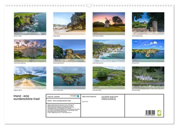 Produktbild: Irland - eine wundersch&ouml;ne Insel (Wandkalender 2026 DIN A2 quer), CALVENDO Monatskalender