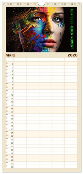 Produktbild: Familienplaner 2026 - Inneres Gleichgewicht mit 5 Spalten (Wandkalender, 21 x 45 cm) CALVENDO