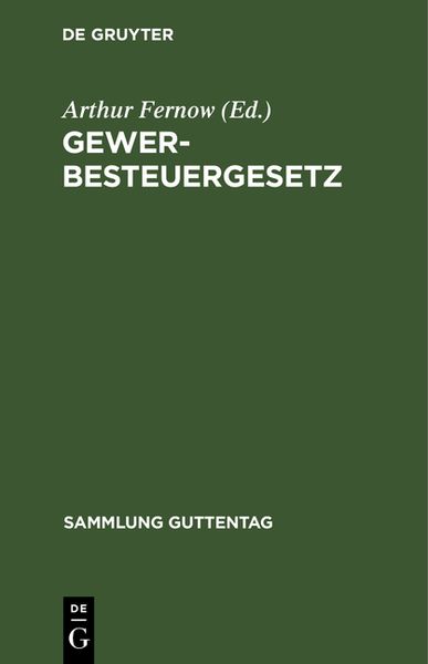 Produktbild: Gewerbesteuergesetz