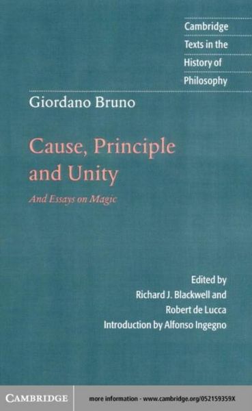 Produktbild: Giordano Bruno: Cause, Principle and Unity