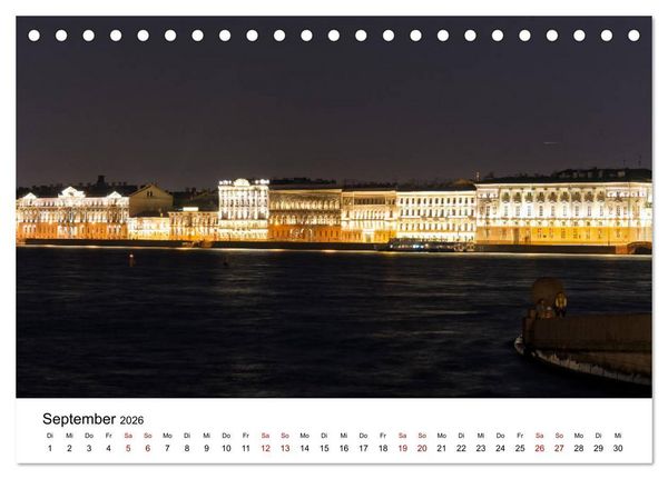 Produktbild: St. Petersburg bei Nacht (Tischkalender 2026 DIN A5 quer), CALVENDO Monatskalender