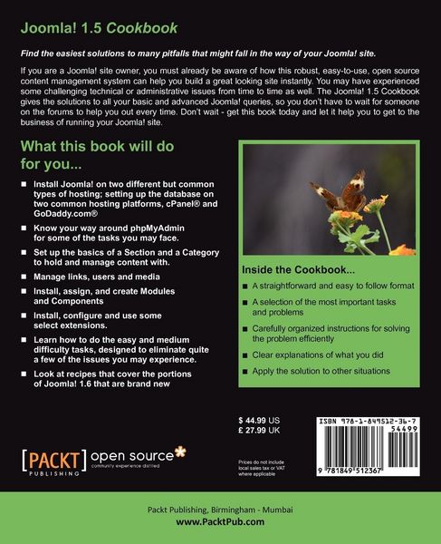 Produktbild: Joomla! 1.5 Cookbook