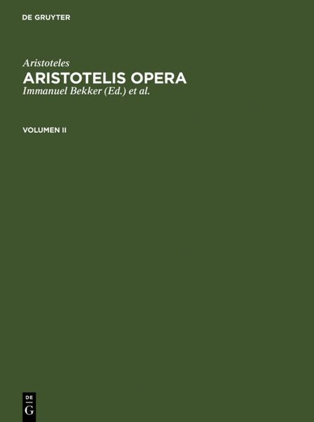 Produktbild: Aristotelis Opera. Volumen II