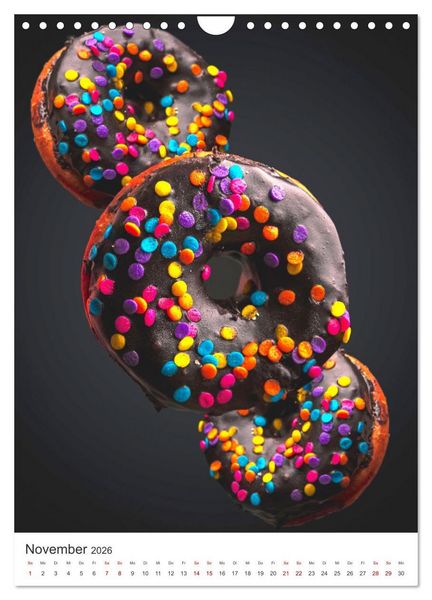 Produktbild: Donuts - Die runden Gaumenfreuden. (Wandkalender 2026 DIN A4 hoch), CALVENDO Monatskalender