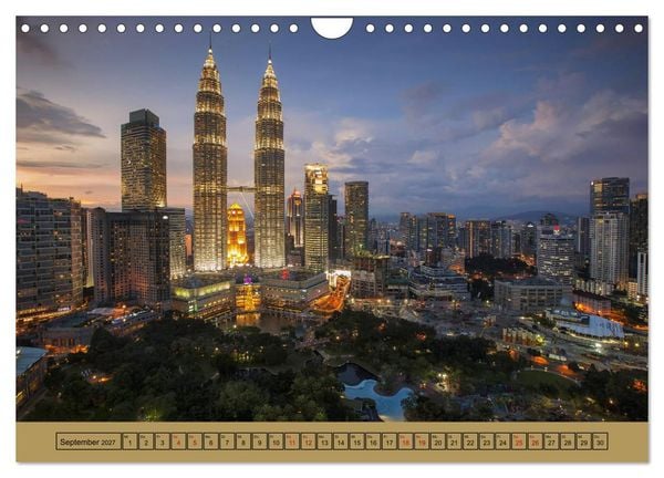 Produktbild: Metropolen - Asiens sch&ouml;nste St&auml;dte bei Nacht (Wandkalender 2027 DIN A4 quer), CALVENDO Monatskalender