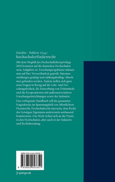 Produktbild: Hochschulerfinderrecht