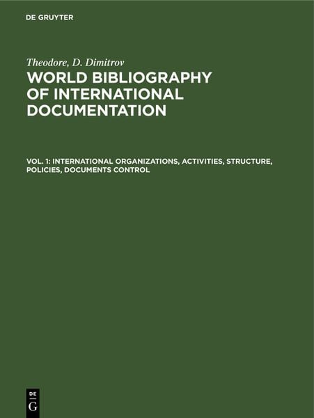 Produktbild: International organizations, activities, structure, policies, documents control