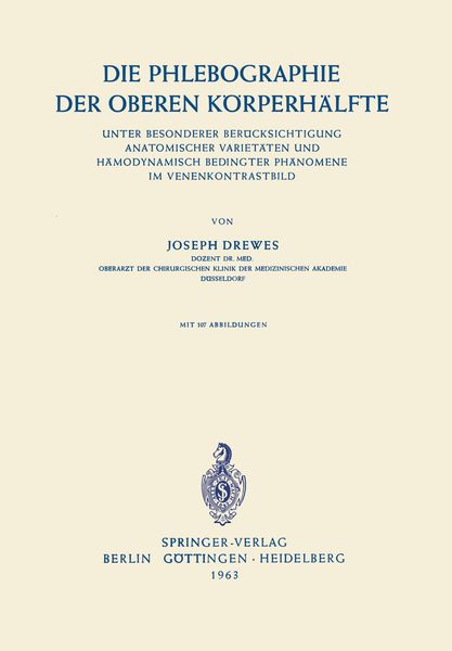 Produktbild: Die Phlebographie der Oberen K&ouml;rperh&auml;lfte