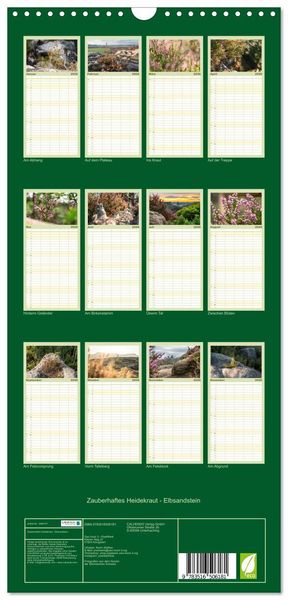 Produktbild: Familienplaner 2026 - Zauberhaftes Heidekraut - Elbsandstein mit 5 Spalten (Wandkalender, 21 x 45 cm) CALVENDO