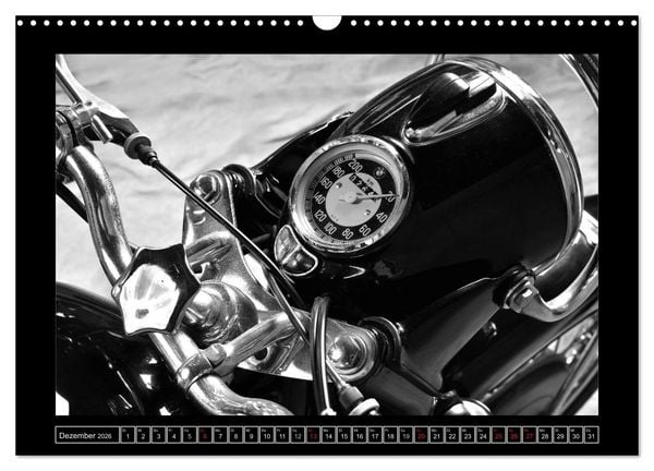 Produktbild: BMW R69S in schwarzweiss (Wandkalender 2026 DIN A3 quer), CALVENDO Monatskalender