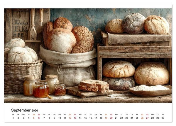 Produktbild: K&uuml;chenkalender Brot (Wandkalender 2026 DIN A2 quer), CALVENDO Monatskalender