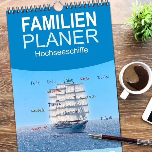 Produktbild: Familienplaner 2026 - Hochseeschiffe mit 5 Spalten (Wandkalender, 21 x 45 cm) CALVENDO