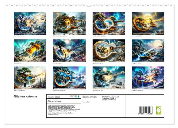Produktbild: Gitarrenhorizonte (hochwertiger Premium Wandkalender 2026 DIN A2 quer), Kunstdruck in Hochglanz