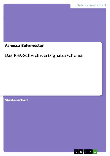 Produktbild: Das RSA-Schwellwertsignaturschema