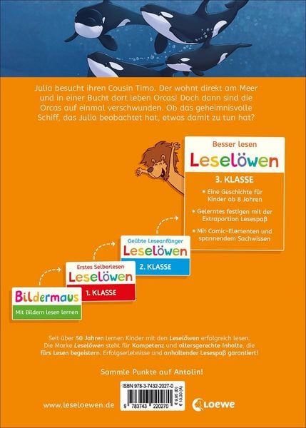 Produktbild: Lesel&ouml;wen 3. Klasse - Orcas in Gefahr