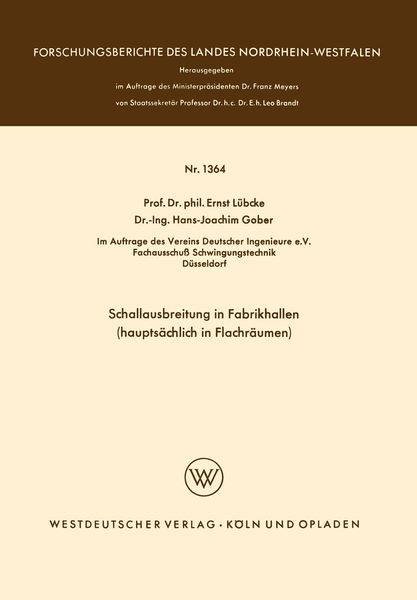 Produktbild: Schallausbreitung in Fabrikhallen (haupts&auml;chlich in Flachr&auml;umen)