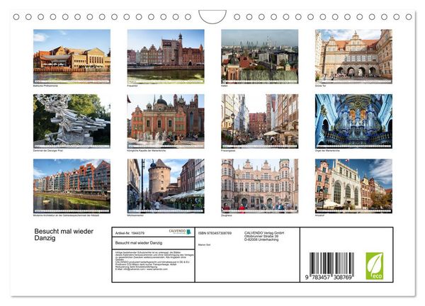 Produktbild: Besucht mal wieder Danzig (Wandkalender 2026 DIN A4 quer), CALVENDO Monatskalender
