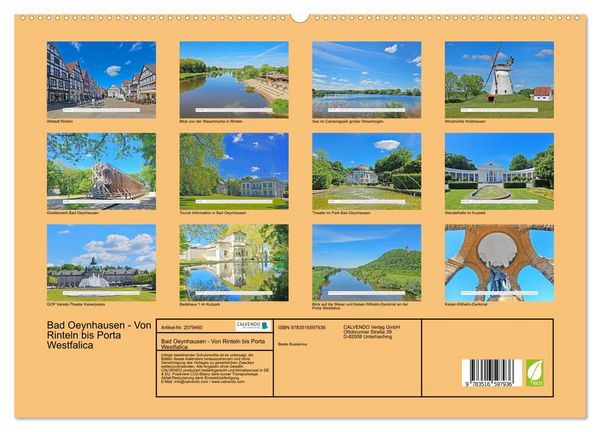 Produktbild: Bad Oeynhausen - Von Rinteln bis Porta Westfalica (hochwertiger Premium Wandkalender 2026 DIN A2 quer), Kunstdruck in Hochglanz