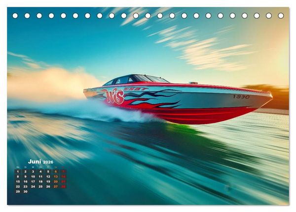 Produktbild: Speedboote (Tischkalender 2026 DIN A5 quer), CALVENDO Monatskalender