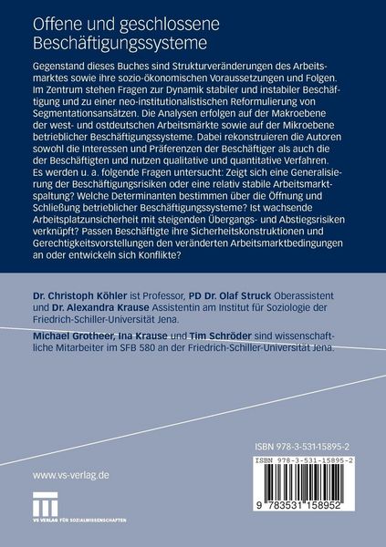 Produktbild: Offene und geschlossene Besch&auml;ftigungssysteme