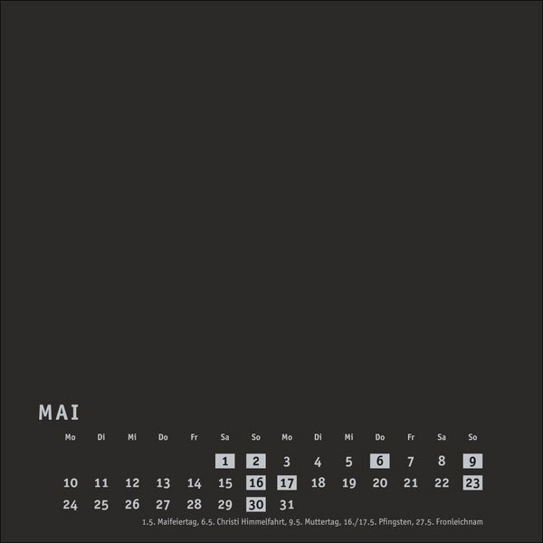 Produktbild: Premium-Bastelkalender schwarz klein 2027