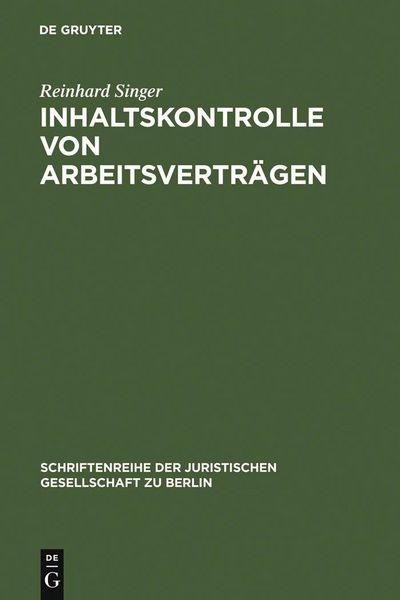 Produktbild: Inhaltskontrolle von Arbeitsvertr&auml;gen