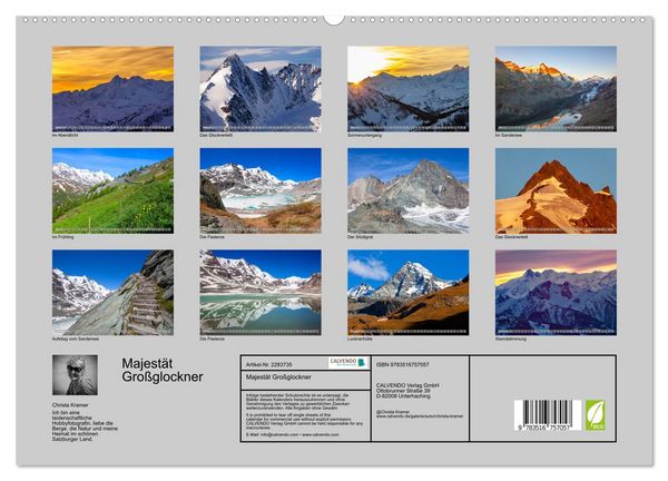 Produktbild: Majest&auml;t Gro&szlig;glockner (hochwertiger Premium Wandkalender 2027 DIN A2 quer), Kunstdruck in Hochglanz