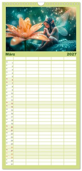 Produktbild: Familienplaner 2027 - Niedliche Naturwesen mit 5 Spalten (Wandkalender, 21 x 45 cm) CALVENDO