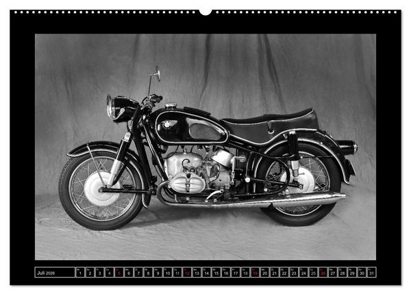 Produktbild: BMW R69S in schwarzweiss (hochwertiger Premium Wandkalender 2026 DIN A2 quer), Kunstdruck in Hochglanz