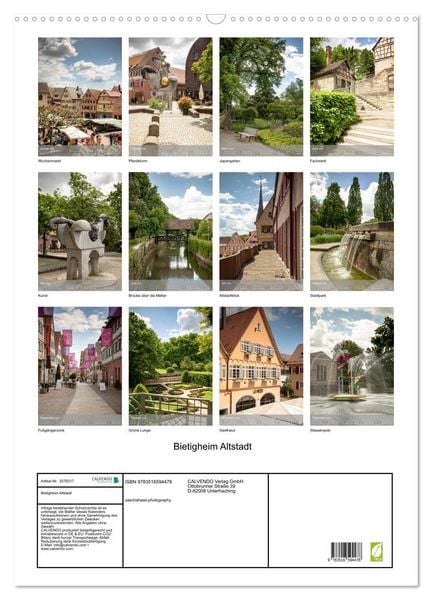 Produktbild: Bietigheim Altstadt (Wandkalender 2026 DIN A2 hoch), CALVENDO Monatskalender