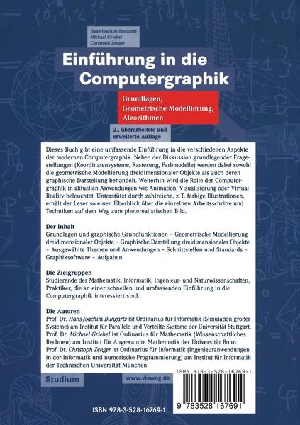 Produktbild: Einf&uuml;hrung in die Computergraphik
