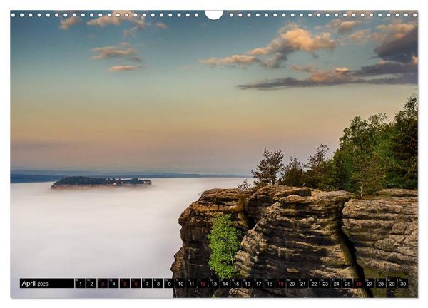 Produktbild: Nebelwelten S&auml;chsische Schweiz (Wandkalender 2026 DIN A3 quer), CALVENDO Monatskalender