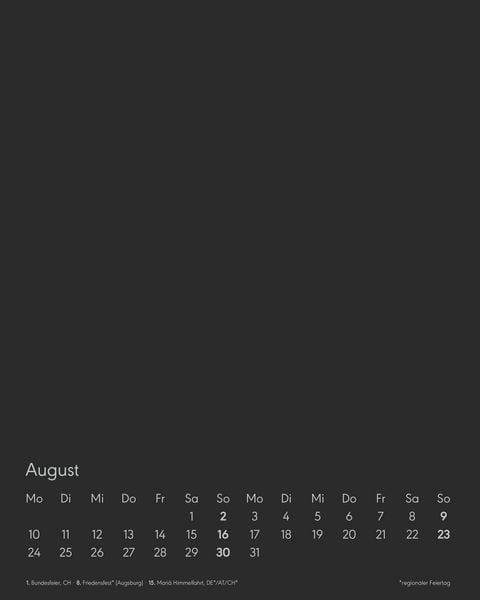 Produktbild: Kreativ-Kalender Tischaufsteller hoch schwarz 2026 - 16 x 20 - Foto, Malen, Basteln A4 - datiert - Kreativkalender - Foto-Kalender - Alpha Edition